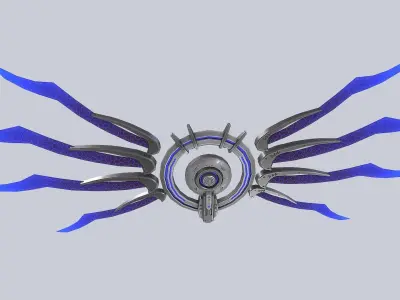Sci fi wings Low-poly 3D model