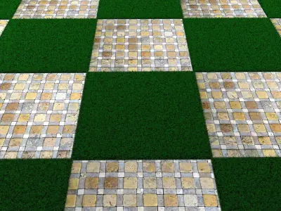 Grass Checkerboard 3D model