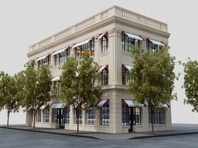 Classic Restaurant or Shop Building 3D model