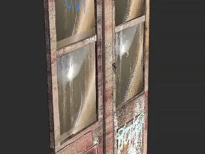 Rusted Metal Door PBR - Game Ready Low-poly 3D model