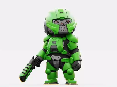 TOON TROOPER B-250   RIGGED 3D model