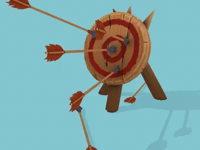 Wooden Target Practice  Low-poly 3D model