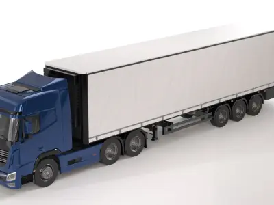 Generic Semi Trailer Truck 01 3D model