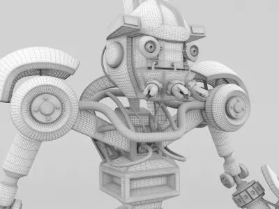 Robot with arms and legs Low-poly 3D model