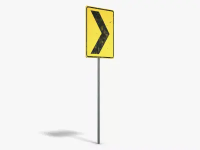Sharp Corner Sign Low-poly 3D model