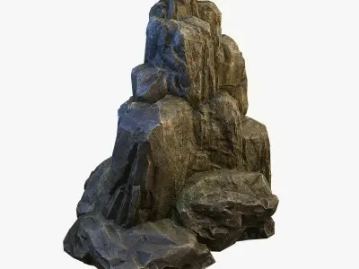 Mossy Boulder 1 Low-poly 3D model