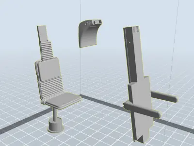 Millennium Falcon cockpit Rear Seats 3D print model