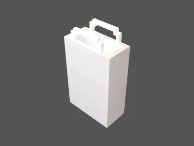 Voxel Plastic Bag v1 006 Low-poly 3D model