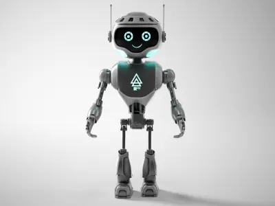R44 - Futuristic Companion Robot Low-poly 3D model