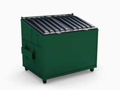 Trashcan Set recycling bin on wheels 3D model