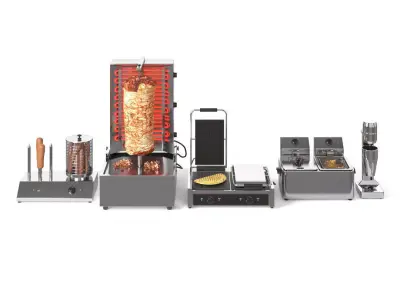 Equipment for Doner Cafe 3D model