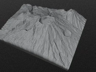 Mount Raung 3d model Terrain 3D model