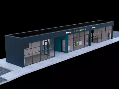 Bus station 3D model