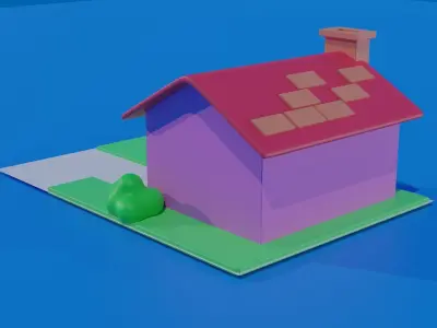 3D Cute Cartoon House Low-poly 3D model