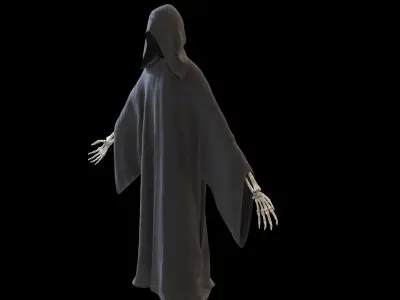 Reaper cloak with skeletons Low-poly 3D model
