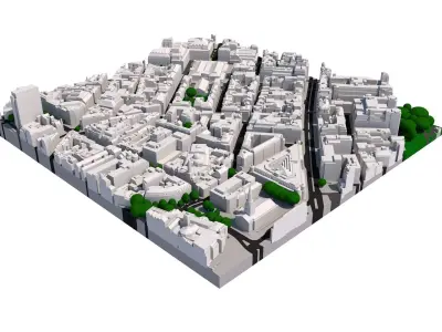 London city tile Level 2 block TQ3080 North West 3D model