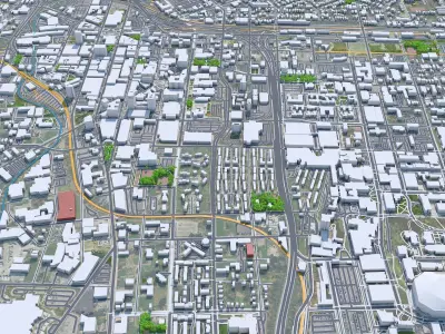 Syracuse Downtown New York USA Low-poly 3D model