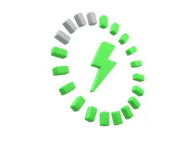 Battery Charge Level Icon v1 003 Low-poly 3D model