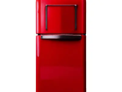 Retro Red Refrigerator 3D Model 3D model