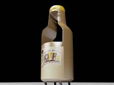 Bottle Shaped Stall Low-poly 3D model