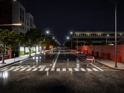 URBAN CITY SCENE Low-poly 3D model