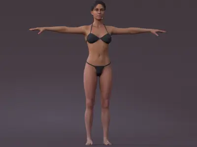 Female Full Body  Rig  Low-poly 3D model