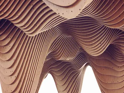 Parametric wood Hall ceiling n2  3D model