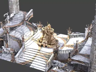 Gothic hall Fantasy 5  3D model