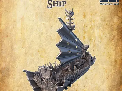 Orc Raiding Ship Tabletop Terrain 28 MM 3D print model