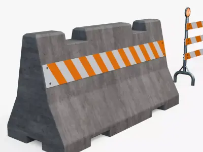 Street Barriers v2 Low-poly 3D model