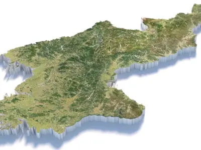 Korea DPR Terrain Country 3D model