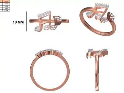 Ladies-Elegant Stone Rings For Womens 32 3D print model