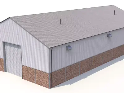 2 Industrial Buildings PBR 3D Model Pack