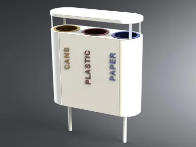 Waste separation container 3D model
