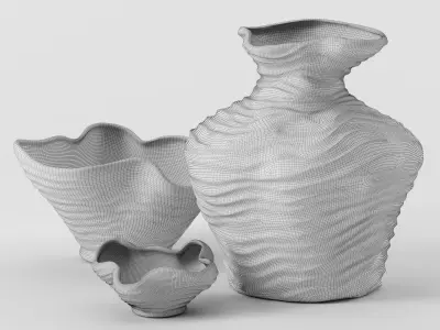 Wrinkle vases by Lulu and Georgia 3D model