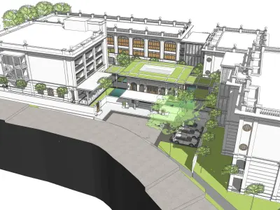 COLONIAL STYLE HOTEL 3D model