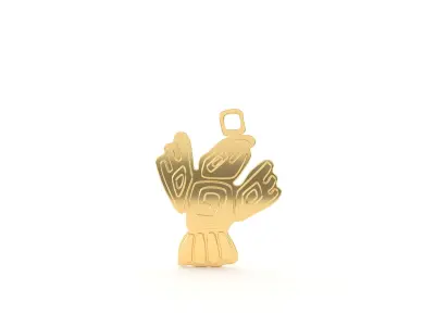 Native American pendant 02  Bird 3D print model