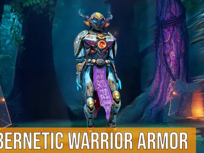 Cybernetic Warrior Armor model pack Low-poly 3D model