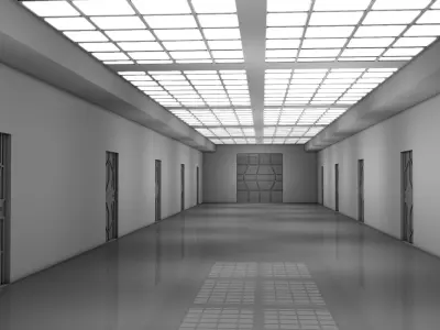 Sci Fi Corridor Interior 3D model get