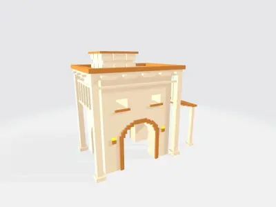 Voxel Desert Low-poly 3D model