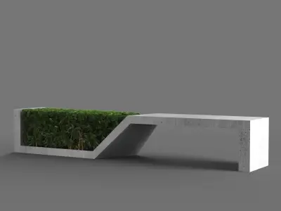 bench135 bench made of plants 3D model