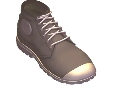 Cartoon High Poly Subdivision Beige Sneakers 3D Model Low-poly 3D model