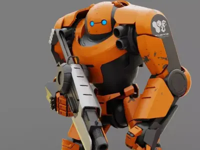 Doom Fighter Rigged character 3D model
