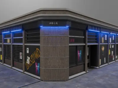 Modular Shopfront Kit Low-poly 3D model