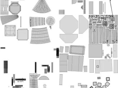Urban Scenery Accessories Kit Low-poly 3D model