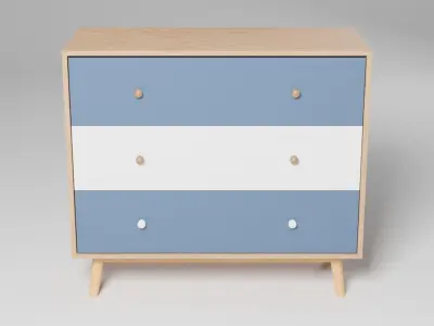 MESAM 3 Drawer Chest Brown 3D model