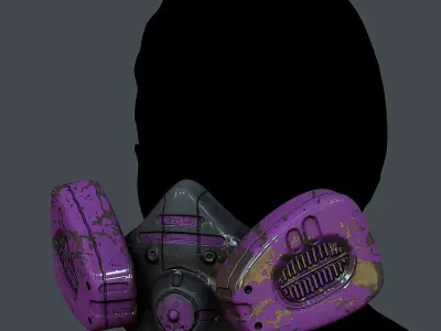 Gas mask helmet 3d model scifi  Low-poly 3D model