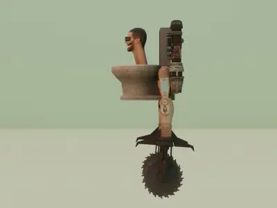 flying dual buzzsaw skibidi 3D model