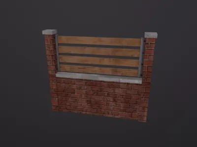 fence 3D Model Low-poly 3D model