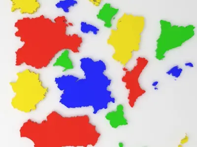 Map of Spain Low-poly 3D model